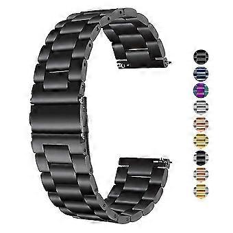 Bransoletka Seiko Strap 24mm Czarne paski do zegarków ze stali nierdzewnej dla mężczyzn / kobiet