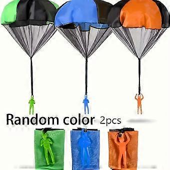 2pcs Colorful Hand-Thrown Parachute Toy Set for Outdoor Fun - Durable, Sparks Creativity with Diverse Adventure Figures, [MI]