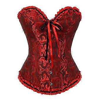 Overbust Corset Sexy Lace Plus Size Erotic Zip Floral Women Bustier Corset Lingerie Tops New Arrival S06