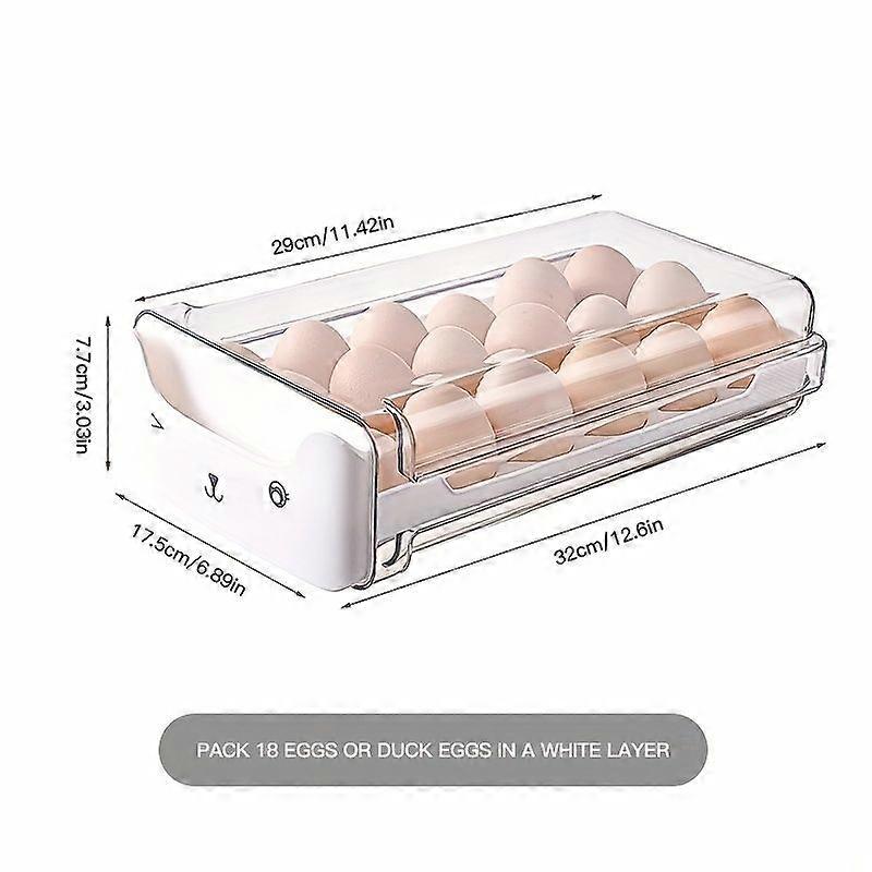 1pc Stackable Egg Organizer-Transparent, Drawer-Style, 1/2 Layer Design-Kitchen Fridge Storage Solution