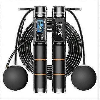 Skipping Rope with Counter, Adjustable Weighted Speed Rope, Digital Calorie Tracker, Backlit LCD, Wireless Mode, for Men Women Kids