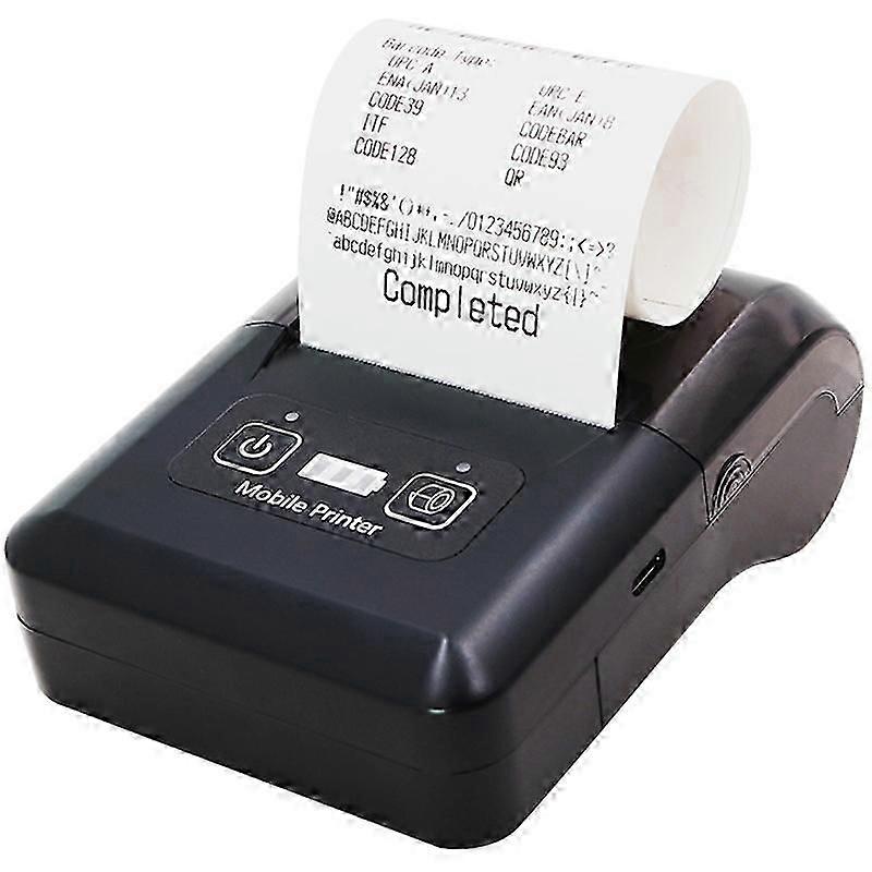 H20 USB+Bluetooth 203DPI Portable Thermal Printer 48mm Receipt Printer-EU Plug
