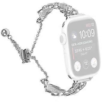 Watch Band For Apple Watch Series 11 10 42mm/ 9 8 7 41mm/ SE3 SE2 SE 6 5 4 40mm/ 3 2 1 38mm,Drawstring Lock Zinc Alloy Rhinestone Decor Bracelet Strap