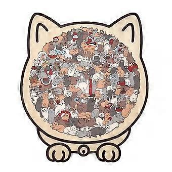 Unique Wooden Cat Jigsaw Puzzle for Adults, Challenging Animal Puzzle with Cute Cat Shapes, Perfect Gift for Cat Lovers & Home 