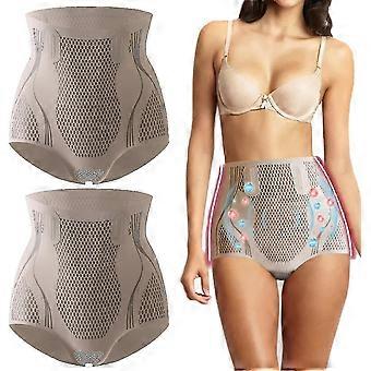 2pcs Ice Ion Fiber Repair Modeling Underwear, Graphene Nest Fiberr, Slimming Hip Gain, Abdominal Control Underwear