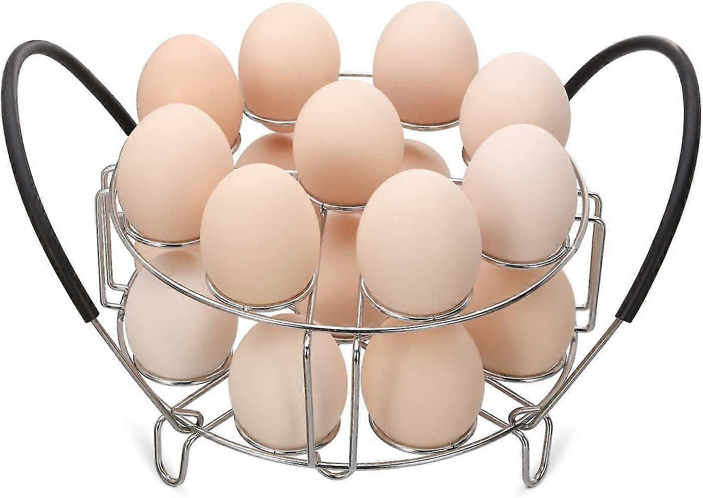 Multipurpose Stackable Egg Steamer Rack Trivet With Heat Resistant Silicone Handles Compatible