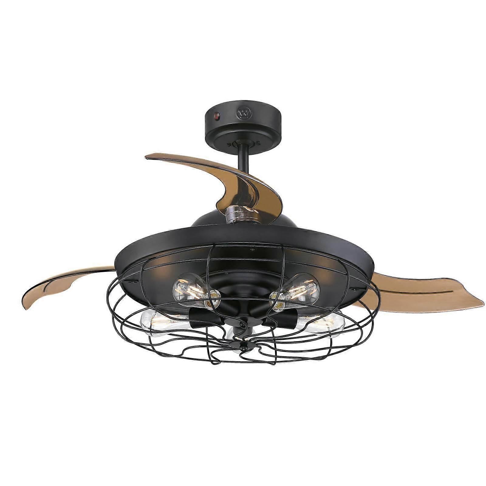 Retractable ceiling fan Dunlin with LED and remote