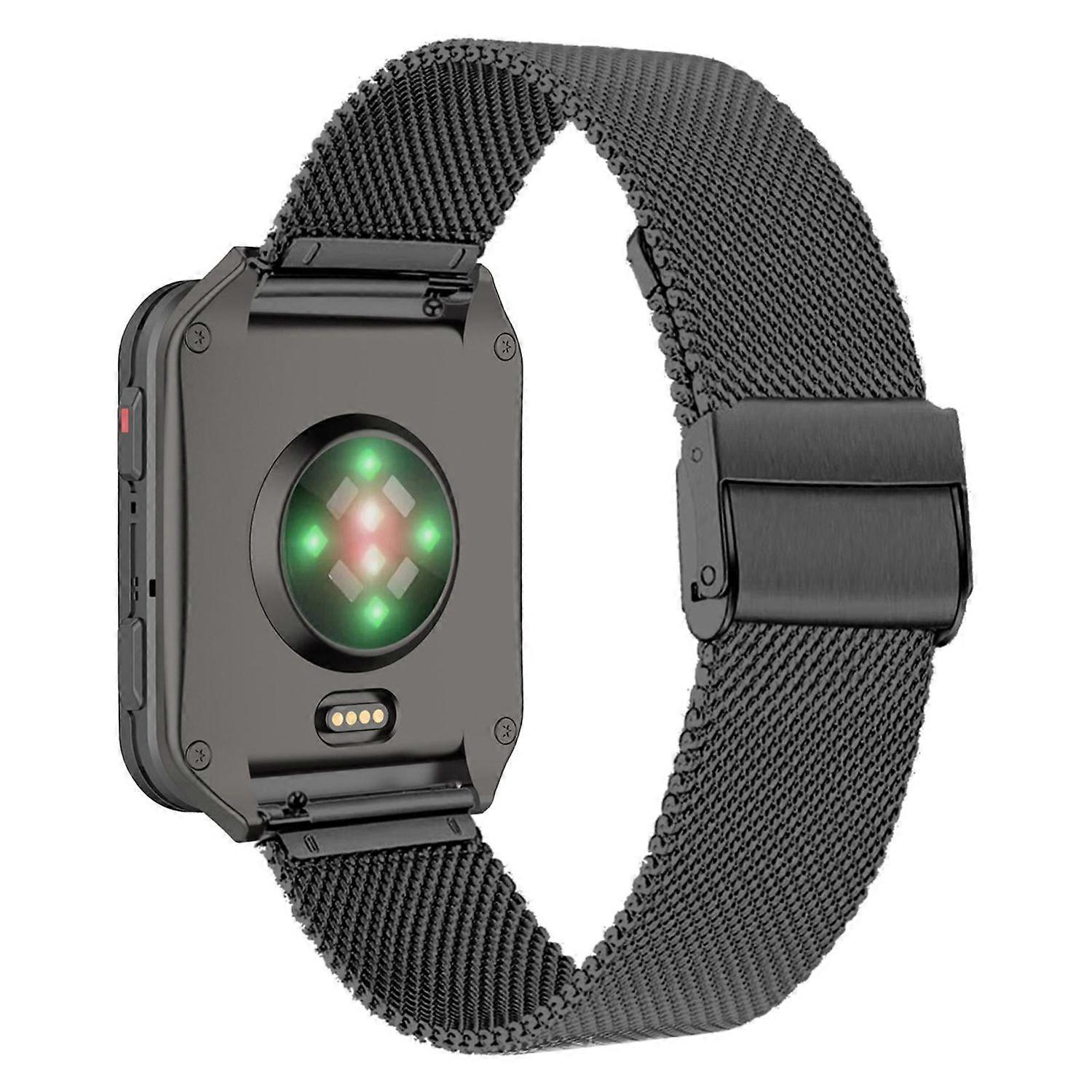 For Garmin Venu X1 Milanese Stainless Steel Double Clasp Watch Band Black