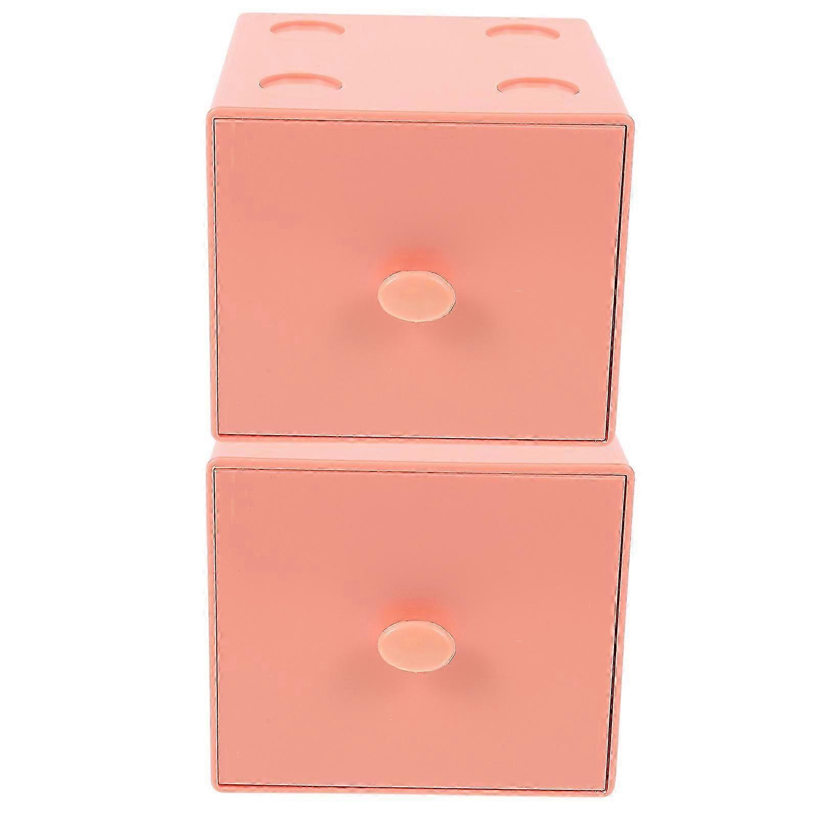 Drawer Type Storage Box Stackable Organizer Drawers for Storage Use 2Pcs