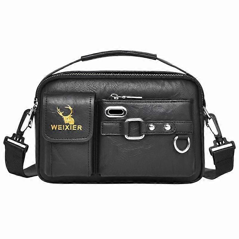 Multi-Functional Men Crossbody Bag, Spec: Plain Weave Black