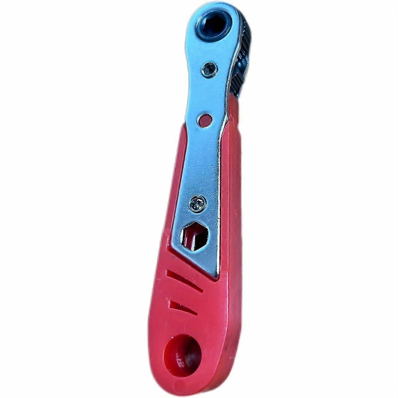 Ratchet Screwdriver, Right Angle Red Handle with Forward/Reverse Function, Steel Shaft for Narrow Spaces