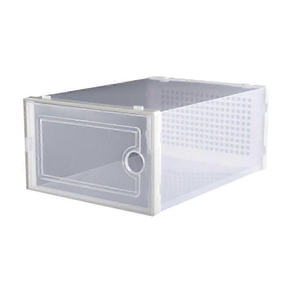 Plastic Drawer Type Shoe Storage Boxes, 2Pcs, White
