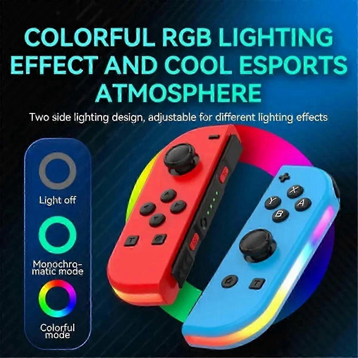 2PCS Joypad Controller (L/R) suitable for Switch, Wireless Joypad Replacement suitable for Switch Controller Dual Vibration/RGB Light-B