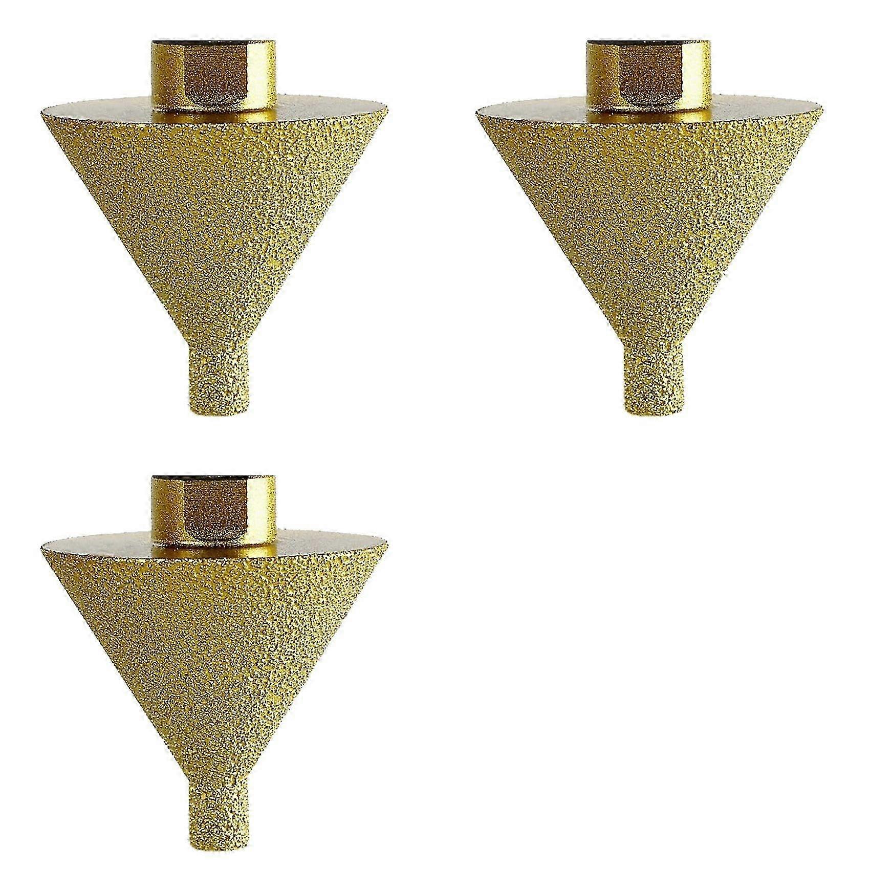3X Diamond Beveling Chamfer Bit compatible withAngle Grinders, 5/8In 11 Thread Countersink Drill Bits, Diamond Cone Tile Bit Small