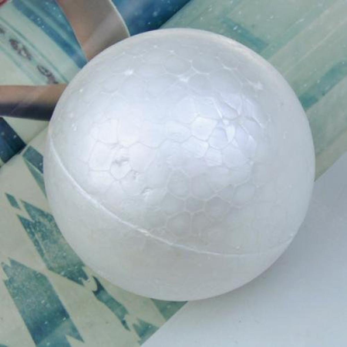 White Solid Craft Ball Polystyrene Sphere for Modeling 10Pcs Set