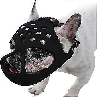 Dog Muzzle For Short Snout Dogs, Soft Silicone Breathable Bulldog Muzzle For Biting, Chewing, Licking, Ideal For Flat-faced Dogs
