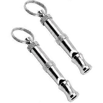 Professional Ultrasonic High Frequency Dog Whistle (2-Pack) Silver