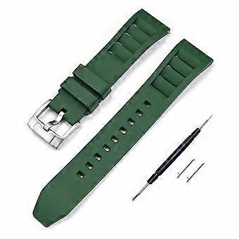 FKM-Uhrenarmband aus Fluorkautschuk, Schnellverschluss, weich und atmungsaktiv, 19/20/21/22/24 mm, inklusive Federstegwerkzeug, für Damen und Herren