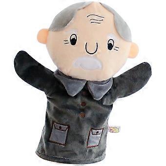 Black Hand Puppet Grandfather Cloth Toy for Playing Kids Fun