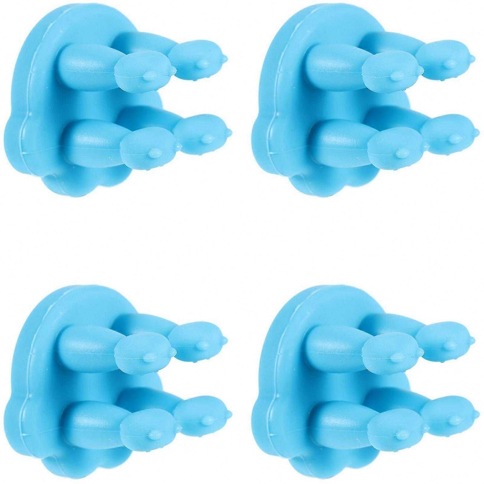 Practical Bathroom Storage with Silicone Wall Mount Hanging Hooks, 4 Pcs