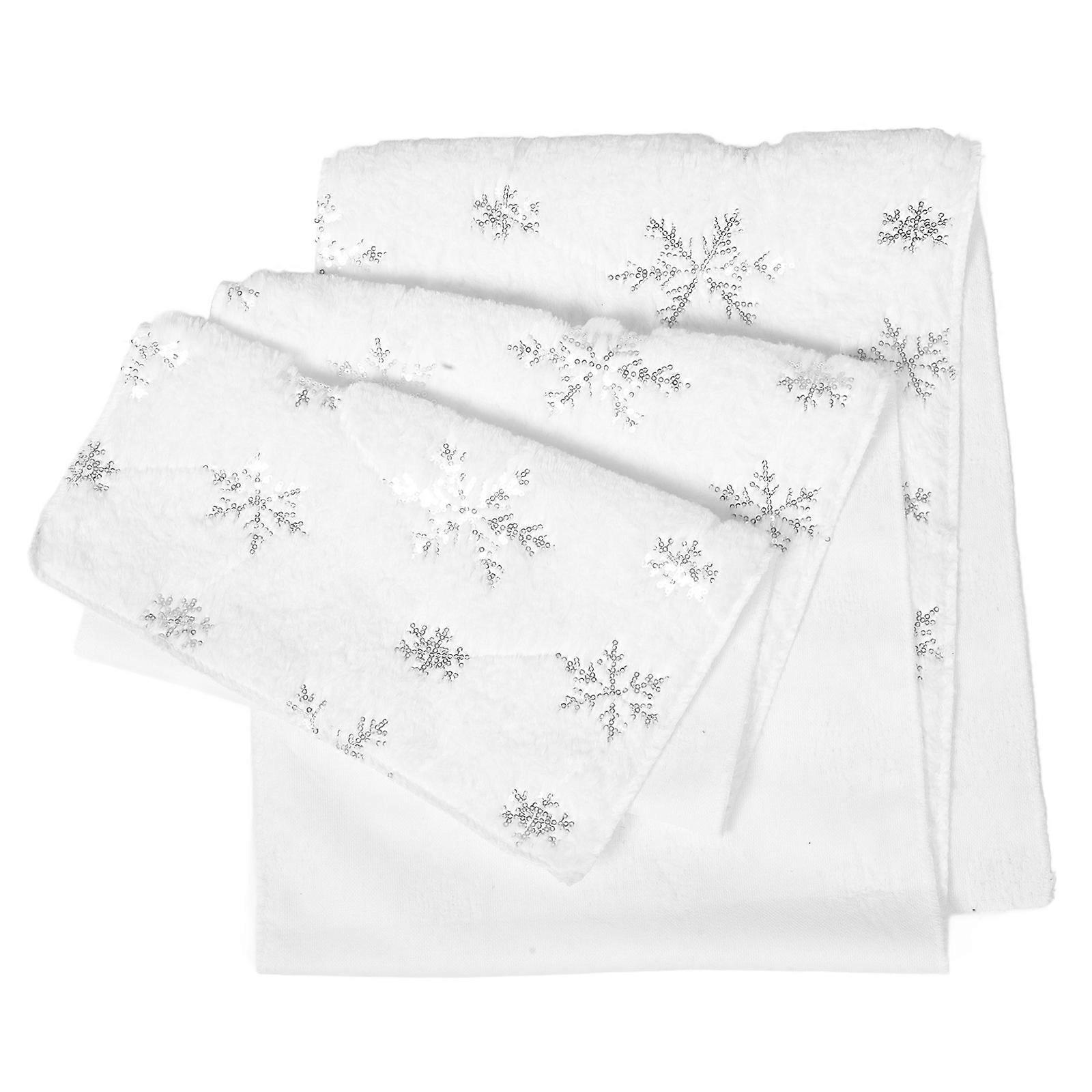 Winter Table Runner Silver Sequin Snowflake Runner for Indoor Decor 5Pcs