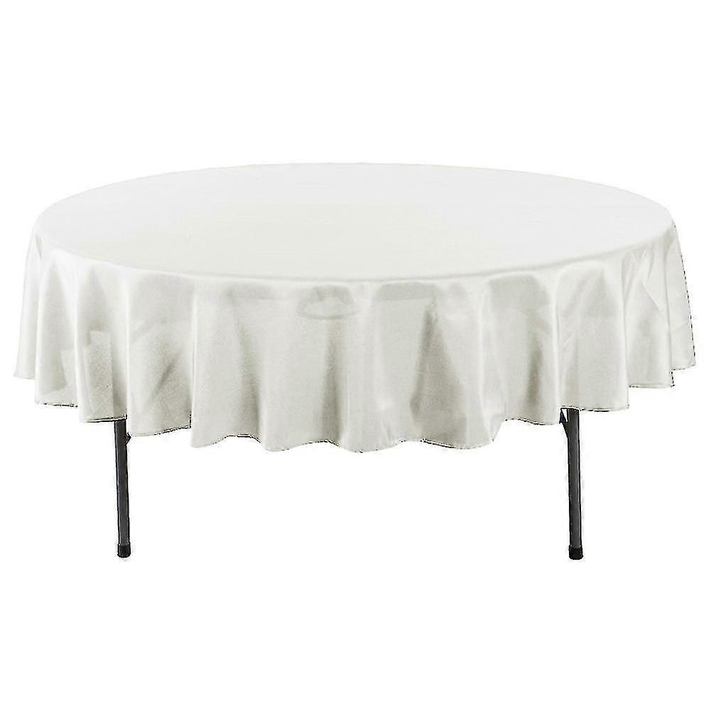 Kitchen Dining Room Restaurant Hemming Solid Color Round Tablecloth Party Decor
