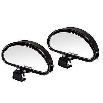 2pcs Blind Spot Mirrors Adjustable Car Auxiliary Universal Wide Angle Mirror For Universal Cars Black