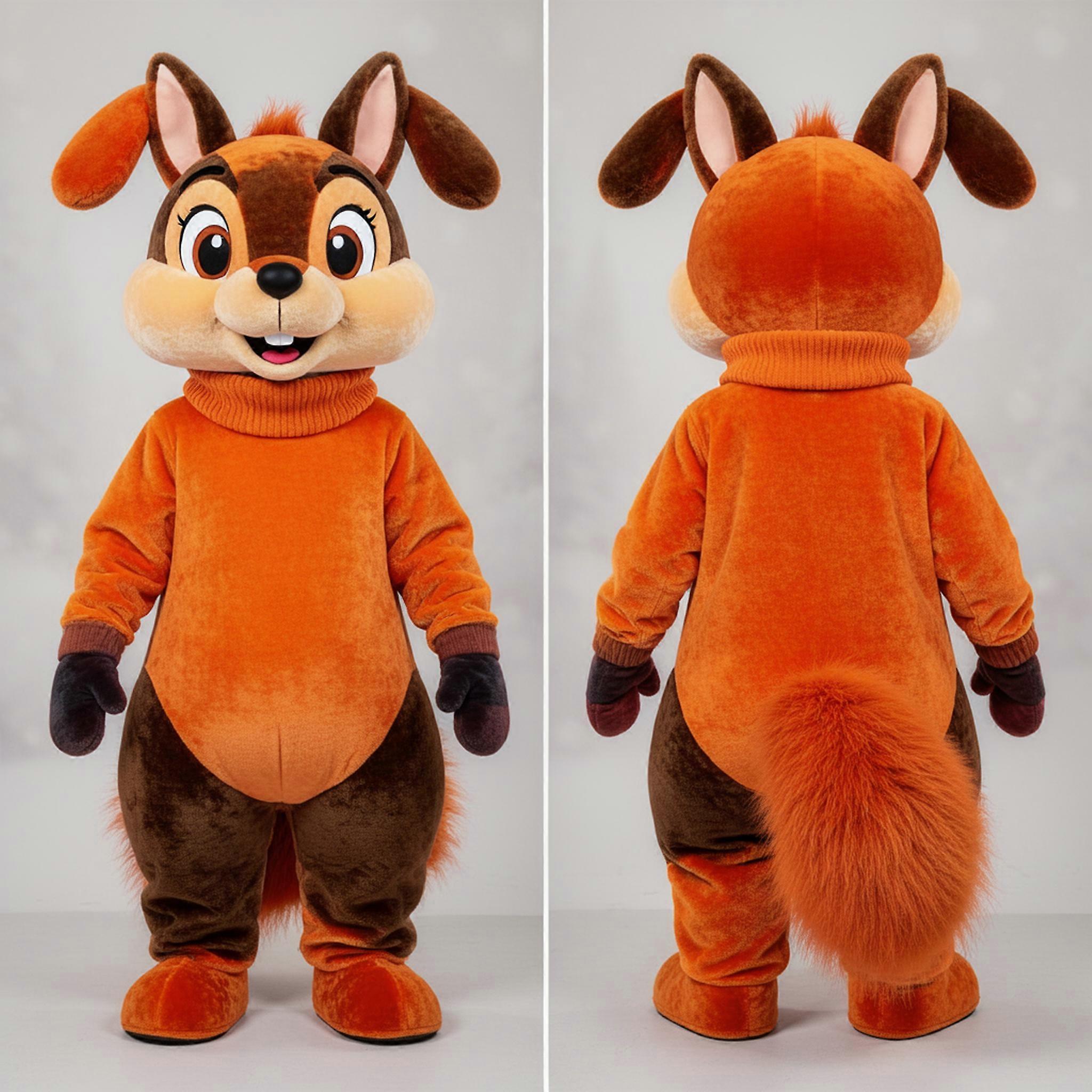 MASTICOT Ginger Fluffy Squirrel Mascot