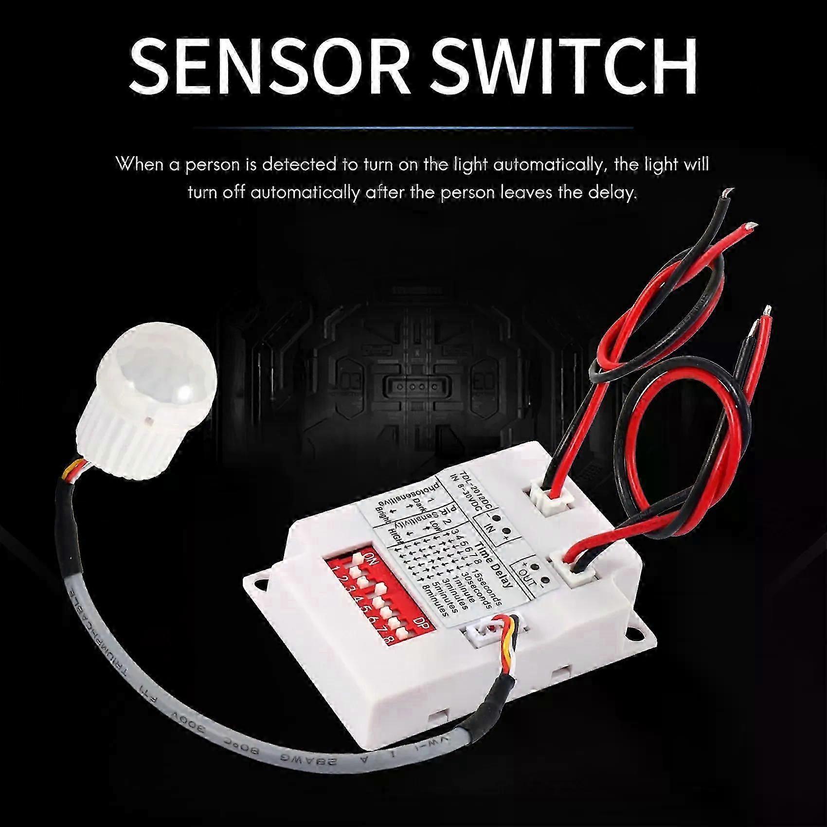 12V 24V PIR Motion Sensor Switch IR Infrared Human Induction Time Delay Relay Switch Corridor LED Light Timer Switch part