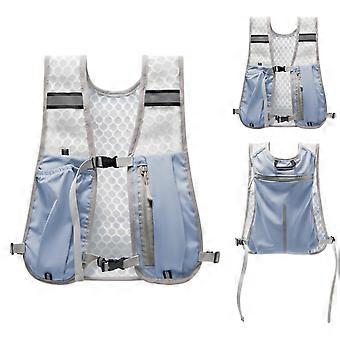 Running Hydration Vest 4L Lightweight Pack with Breathable Mesh and Reflective Trim for Hiking Cycling (Light Blue)