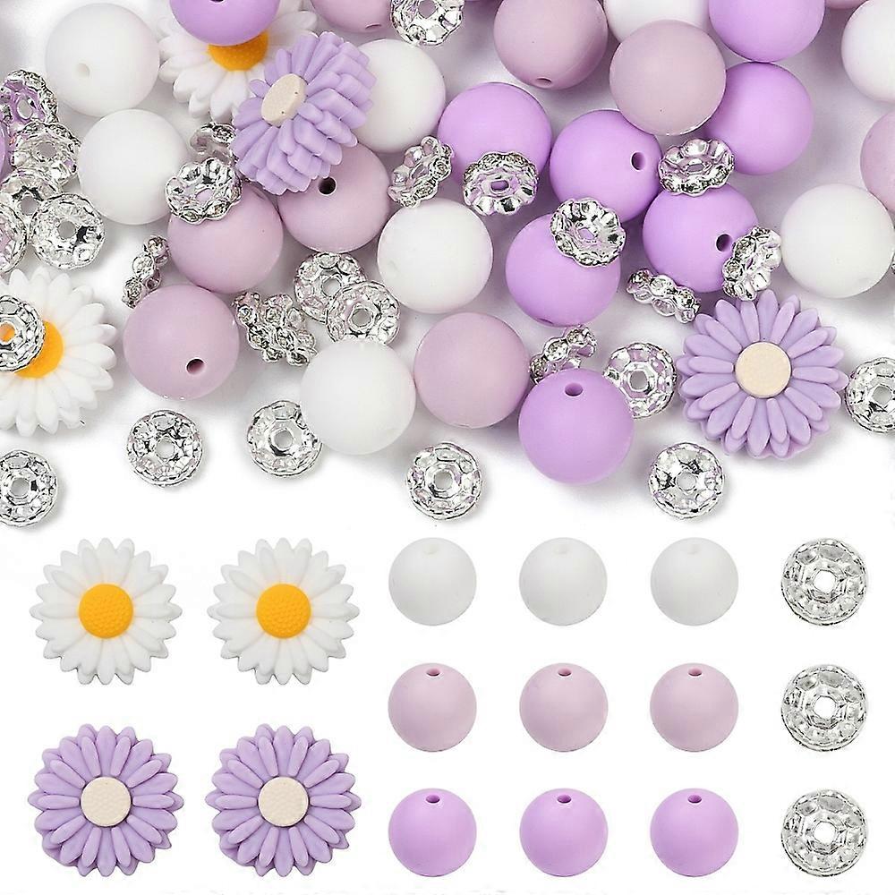 1set Silicone Bracelet Necklaces Making Kits Medium Purple