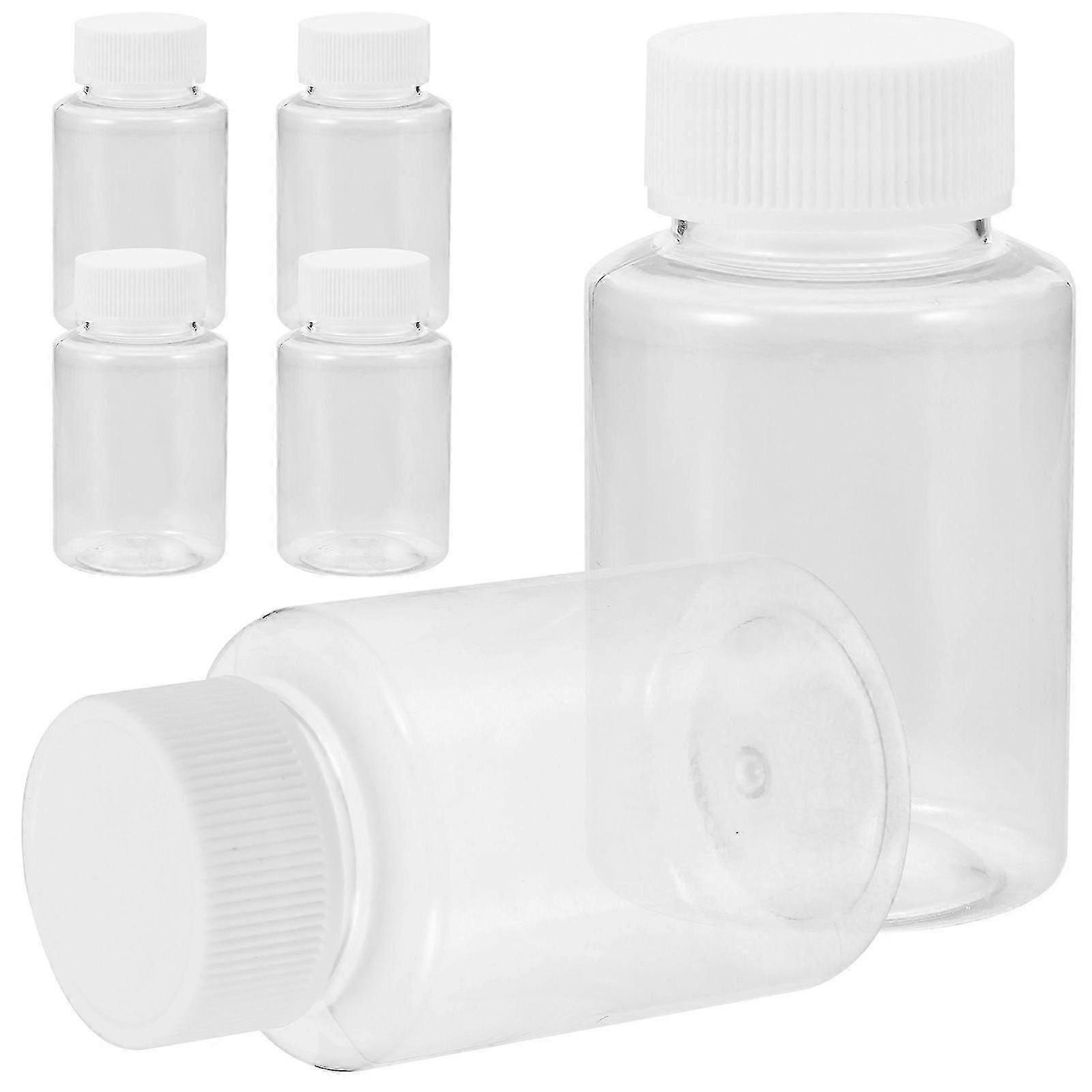 6pcs 100ml Empty Sample Vials with Caps - Small Bottles for Oil Sample & Liquid Preservation Storage