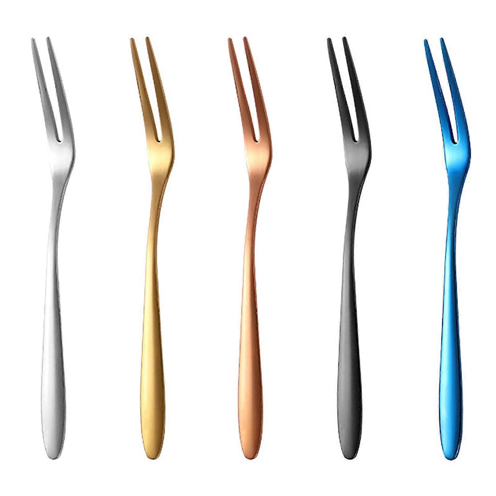 5-Pc Multi-Finish Mini Stainless Fork Set