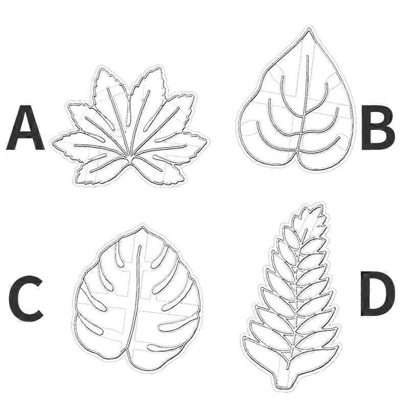 2pc Green Leaf Diy Plastic Cookie Mold Fondant Baking Tool