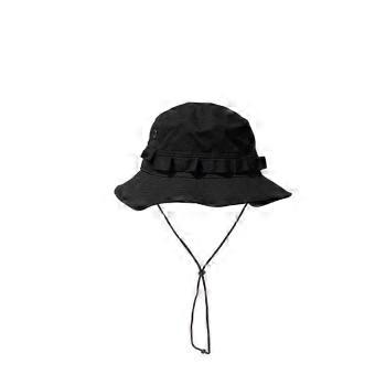 Sun Hat Wide Brim UV Protection Outdoor Black Bucket Hat for Hiking with Breathable Mesh