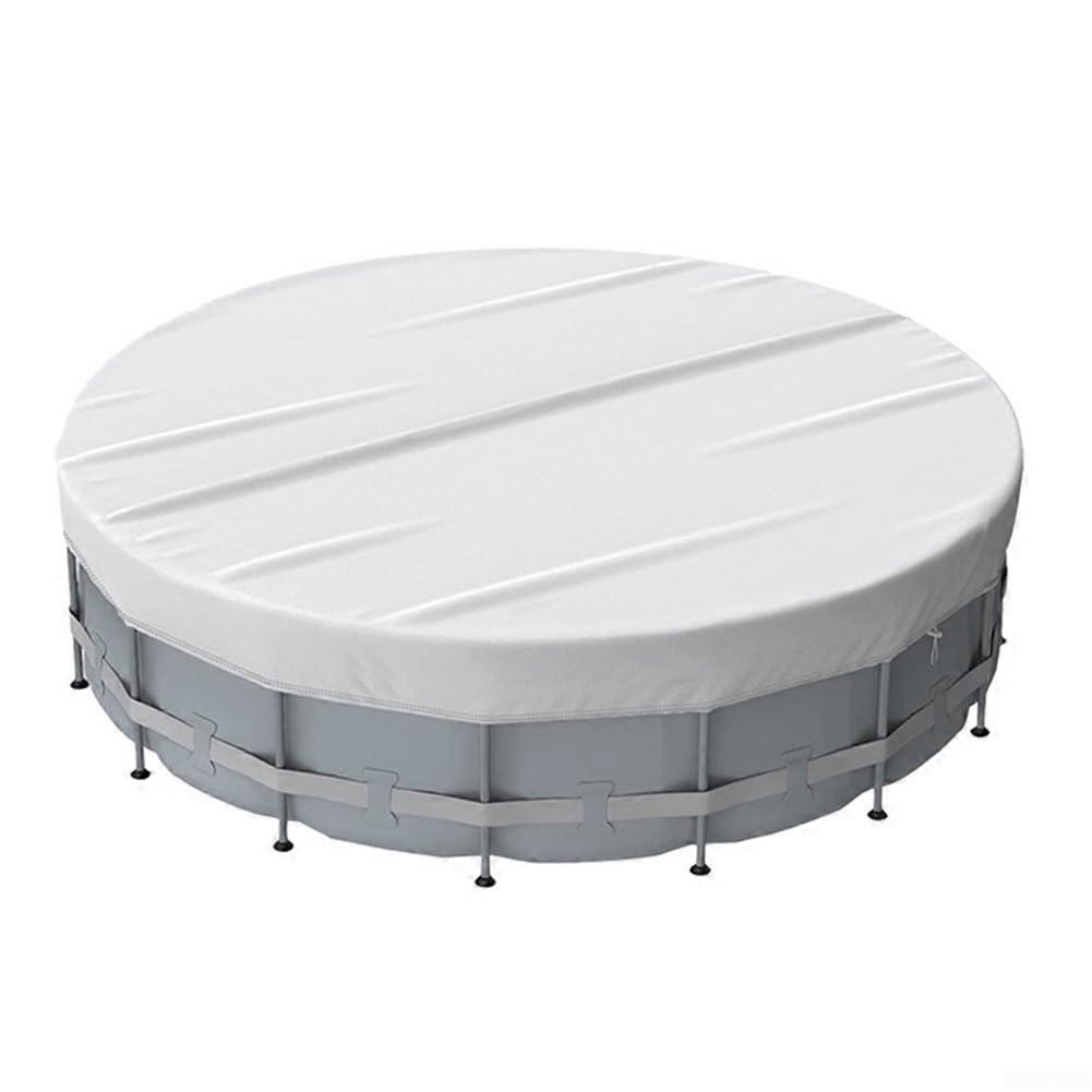 Round Winter Pool Cover with Drawstring, 210D Polyester, All-Weather Protection