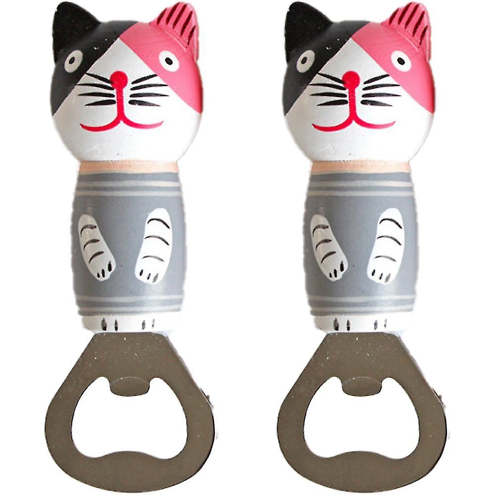 Flaskeåbner rustfrit stål ølflaskeåbner Sød træ