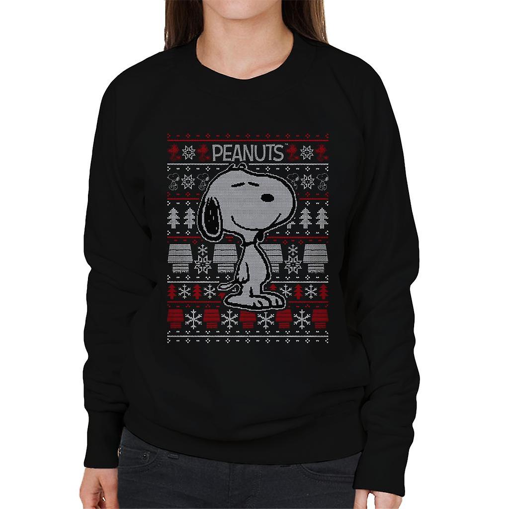 Peanuts Snoopy Christmas Knit Pattern Women's Sweatshirt