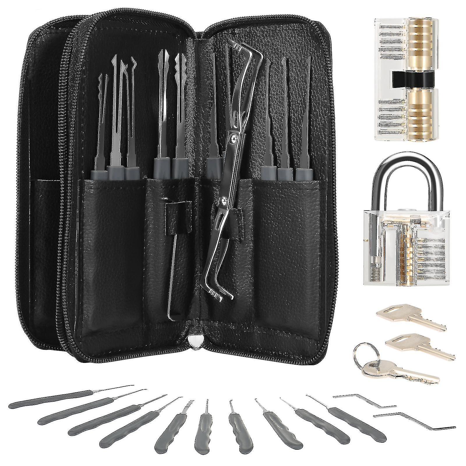 24pcs Locksmith Lock Tool With 2pcs Transparent Locks Practice Set Hand Tool Hardware