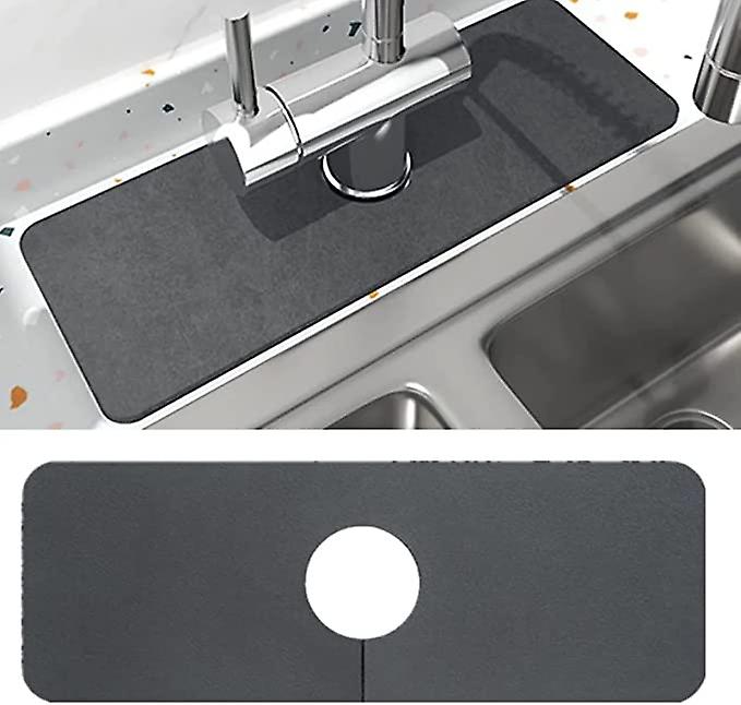 Gray Kitchen Sink Faucet Suction Pad 14*60cm