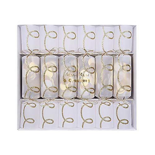 Gold Confetti Table Crackers | Small Christmas Table Decorations Luxury x6
