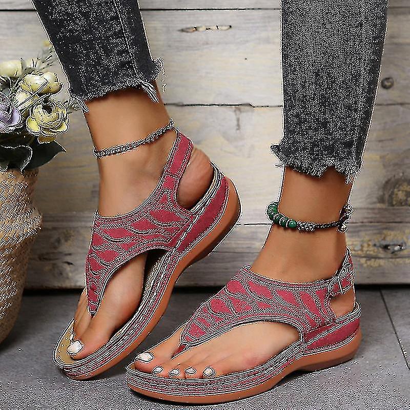 Kvinners komfortable ortopediske sandaler, ortopediske sandaler, flat-r