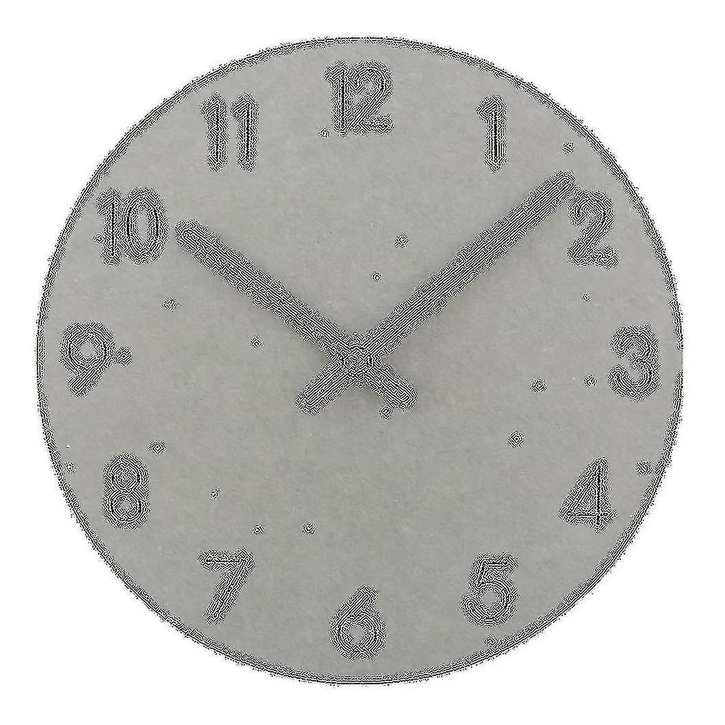 Modern Simple Round Wall Clock Classics Silent Wood Clock -grey
