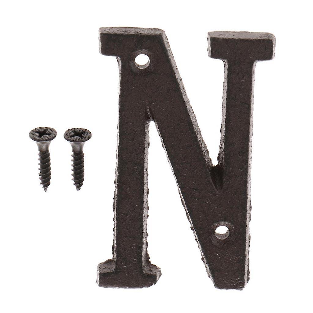 鋳鉄クリエイティブDIYドアプレートレターラベルサイン壁の装飾家の装飾N