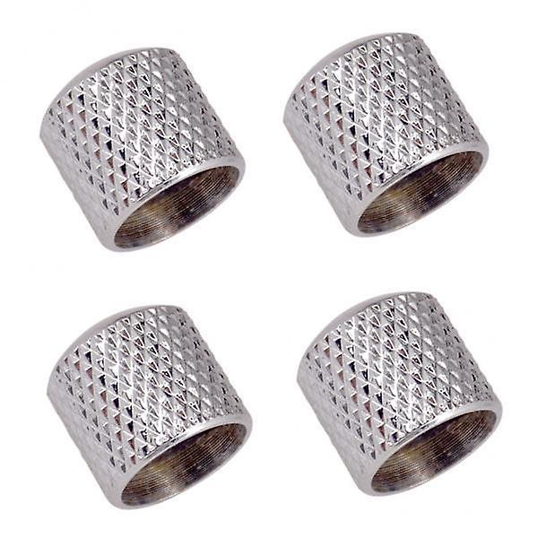 2x4 Pieces Electric Guitar Volume Tone Control Knobs Buttons Silver