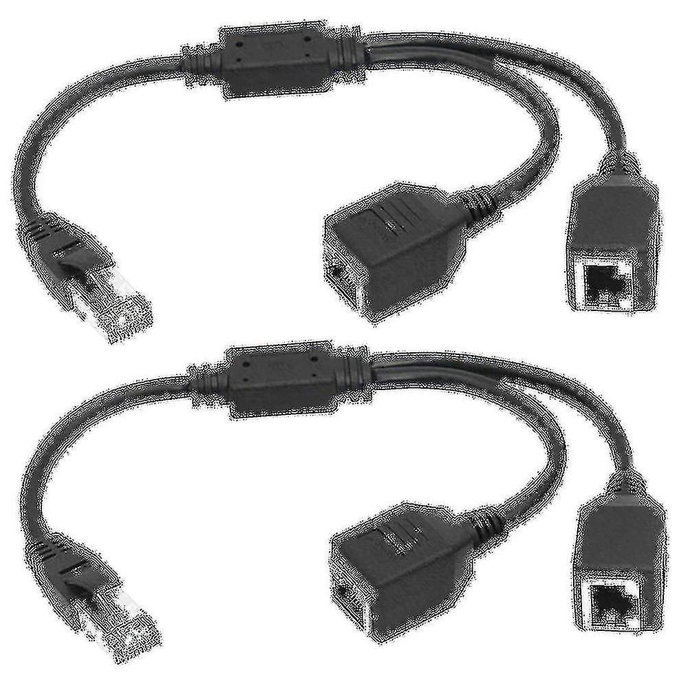 2x Rj45 1 Male To 2 Female Ethernet Splitter Cable For Super Cat5, Cat6, Lan Ethernet Network Exten
