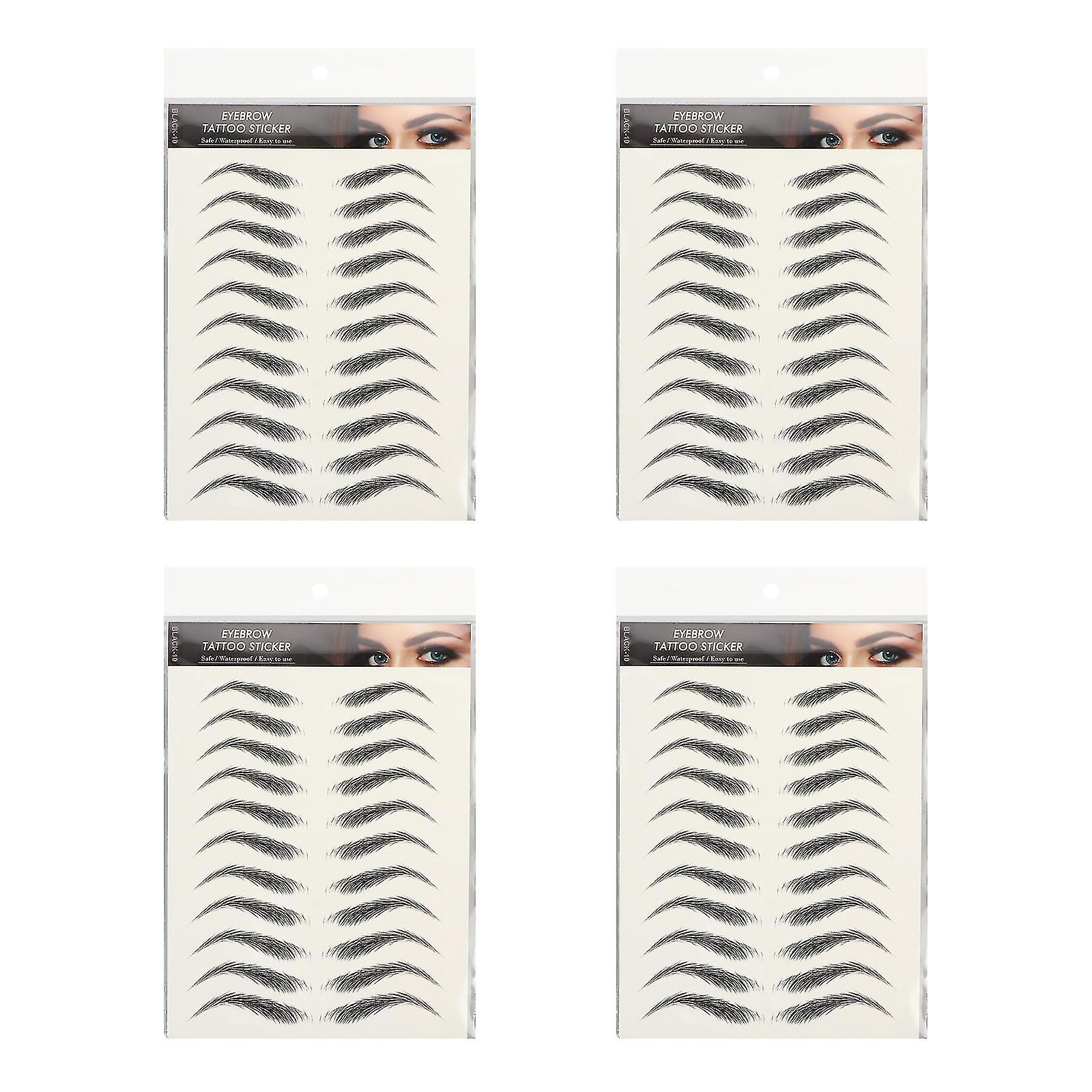 4 Sheets Eyebrows Sticker False Eyebrows Tattoos Temporary Eyebrows Tattoos
