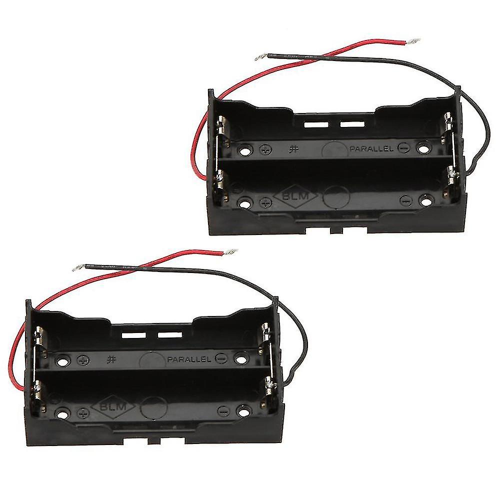 2 Piece Battery Storage Box Case Holder For 2 X 18650 Parallel Lithium Batteries