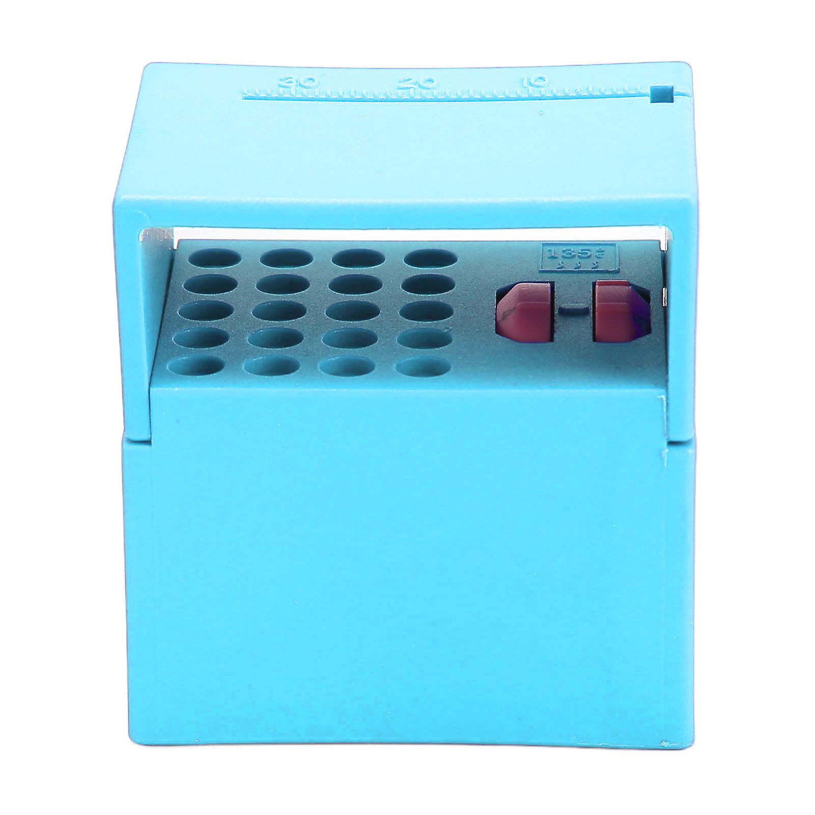 Autoclavable Endodontic File Cleaning Box Professional Dental Bur Endodontic File Holder with Measuring Scale Light Blue
