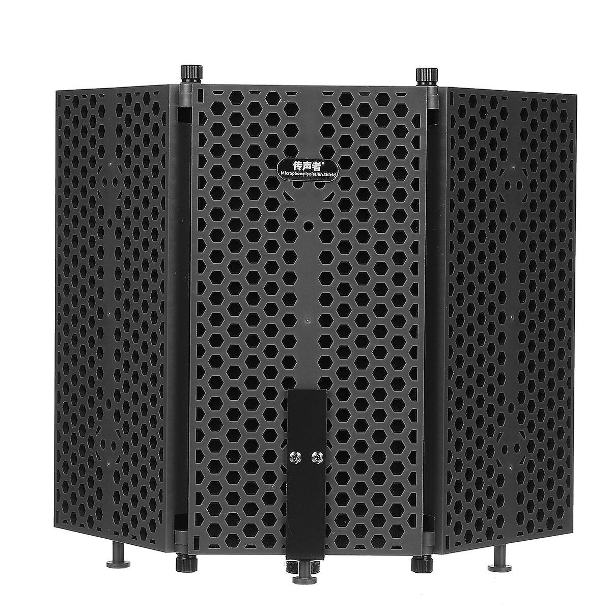 3 Plate Foldable Recording Microphone Wind Screen Board Isolation Shield For Studio Equipment